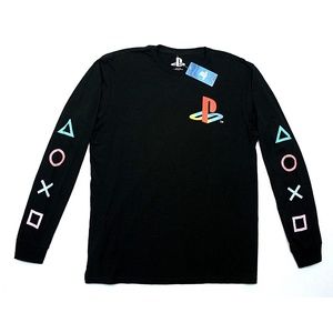 PLAYSTATION Logo Black Long Sleeve Tee Mens